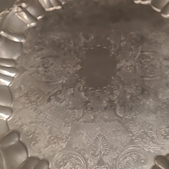 SILVER PLATED FOOTED INTERNTIONAL SILVER COMPANY LARGE OVAL SERVING TRAY - Picture 2 of 9